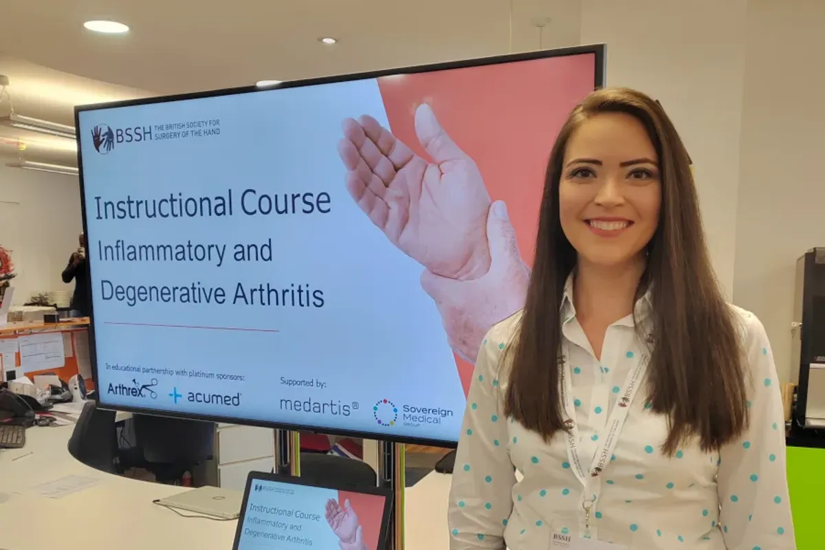 Ms Michelle Razo at the BSSH 9.3 Instructional Course on Inflammatory and Degenerative Arthritis, Manchester