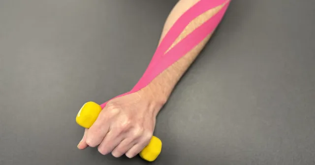 Michelle Razo kinesio taping for RSI with weight