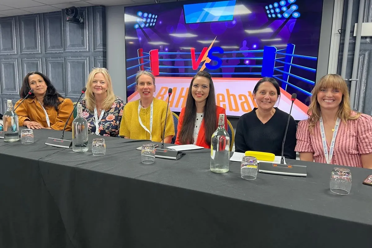 Ms Michelle Razo, CHT, with the expert speaker panel at the United Kingdom's 2026 National Conference for Hand Therapists in Bristol